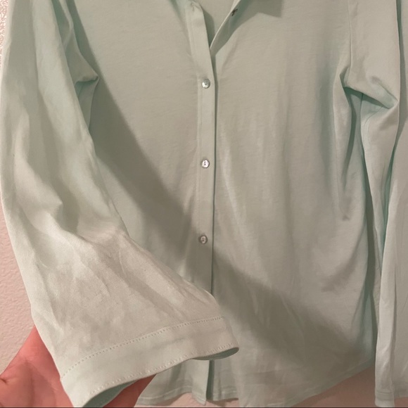 Eileen Fisher Mint Button Down MP - Picture 5 of 10